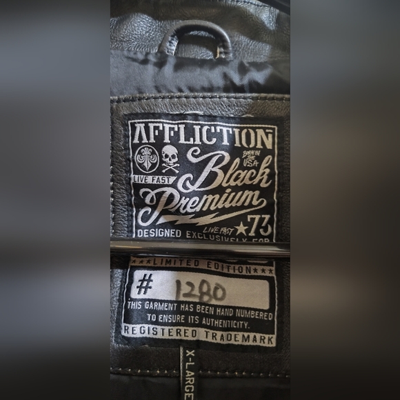 Affliction Means Leather Jacket Size XLARGE - Picture 15 of 15